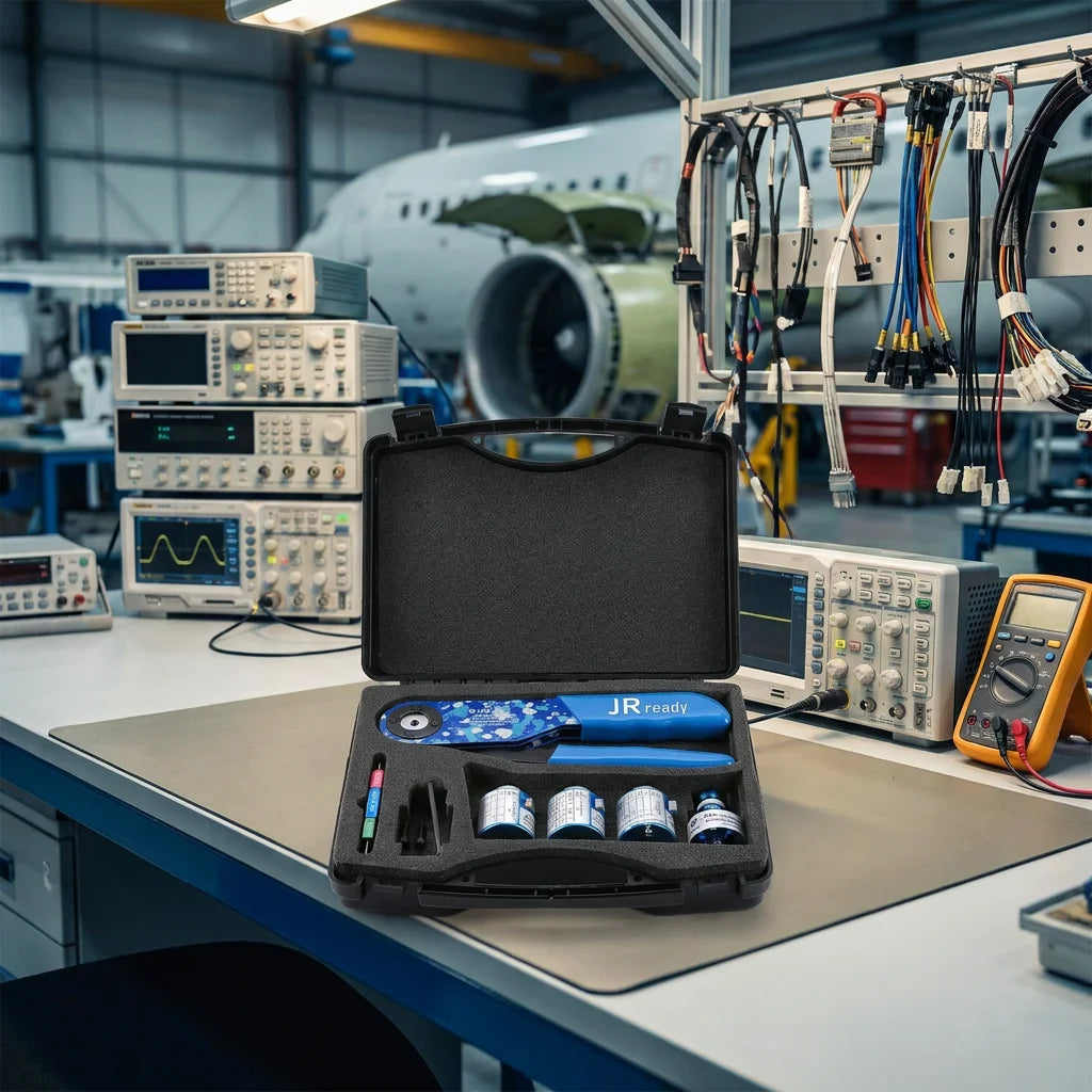 JRready ST2147 Mil-Spec Crimper Kit in Aerospace Maintenance Scene