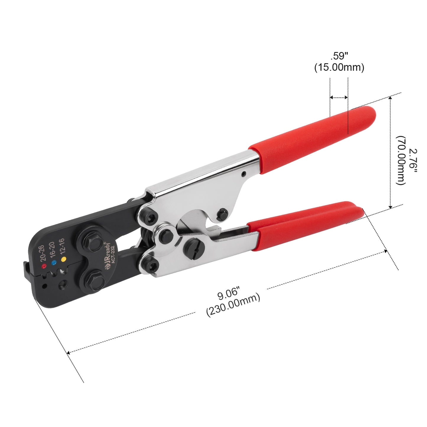 JRready ACT-232 (M22520/37-01 AD-1377) Crimp Tool G411 Gage for M81824 Heat Shrink Splices Butt Connectors 12-26 AWG