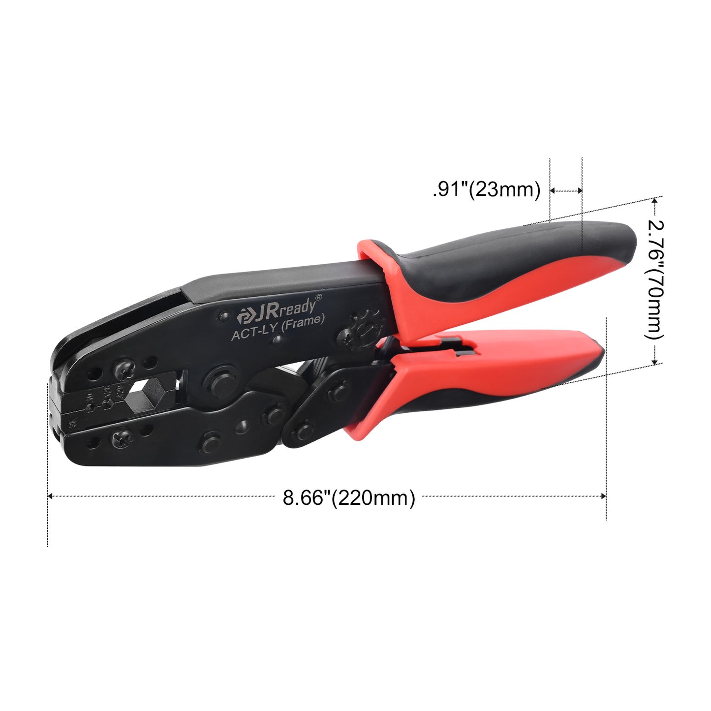 JRready ACT-LY-3K Crimp Tool for RG8 RG11 RG174 RG316 Coaxial Cable, .01 .128 .429 Inch Hex-Crimp Mastery Multi-Spec Versatility Ratchet Crimper