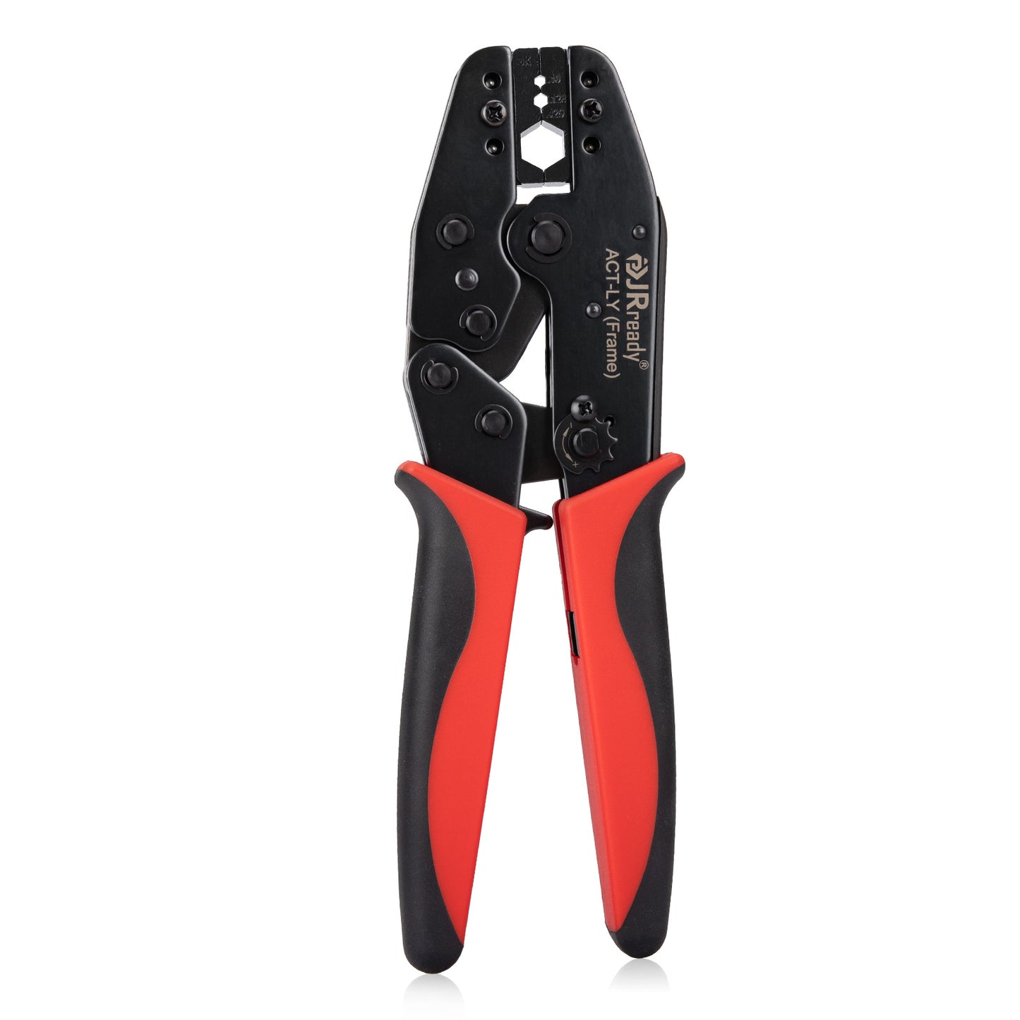 JRready ACT-LY-3K Crimp Tool for RG8 RG11 RG174 RG316 Coaxial Cable, .01 .128 .429 Inch Hex-Crimp Mastery Multi-Spec Versatility Ratchet Crimper
