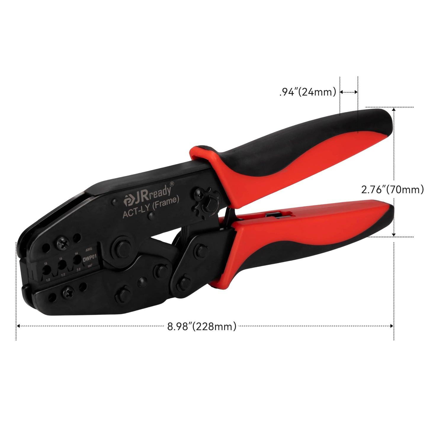 JRready ACT-LY-DWP01 Crimp Tool for Delphi Weather Pack Connectors, 12-20 AWG Weatherproof Specialist Enhanced Leverage Ratchet Crimper