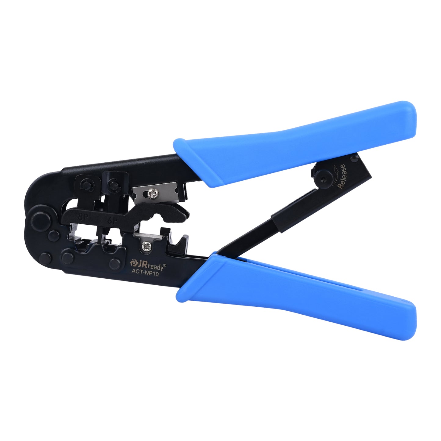 JRready ACT-NP10 (HT-N5684R) Crimp Tool for Cat5, Cat5e, Cat6, Cat6a RJ45 Plugs and 4P/6P/8P Connectors in Network Wiring