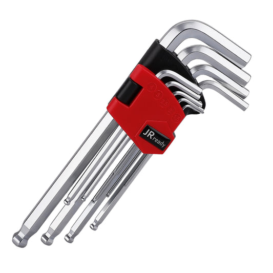 JRready AW-M0910 Allen Key Wrench Set for Automotive Maintenance and Machinery Repair in Tight Space Applications