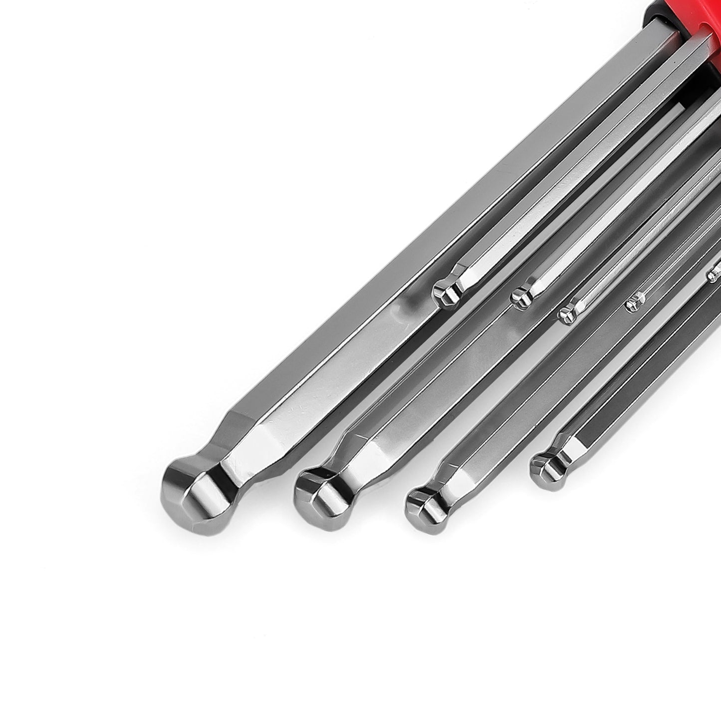 JRready AW-M0910 Allen Key Wrench Set for Automotive Maintenance and Machinery Repair in Tight Space Applications