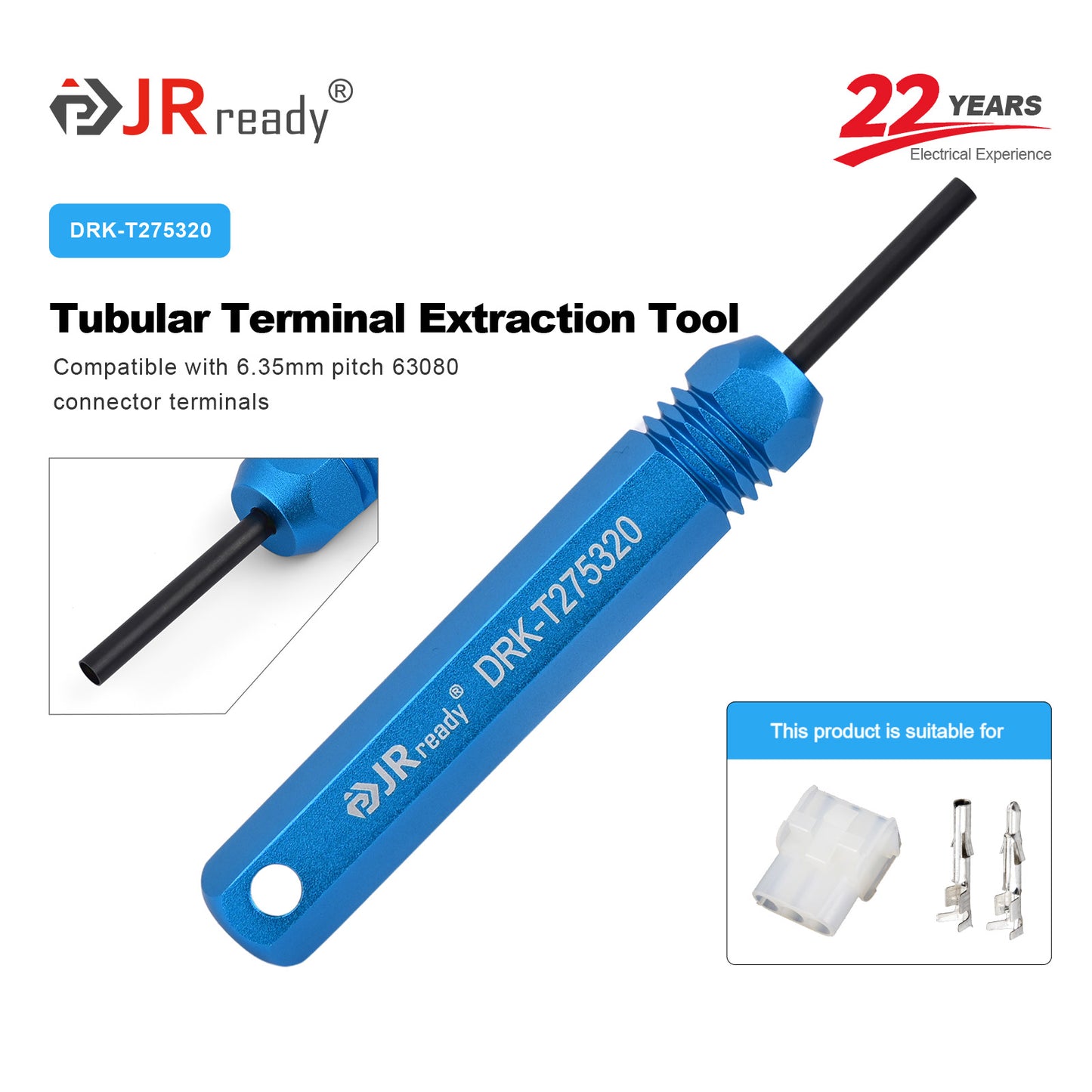 JRready DRK-T275320 Terminal Extraction Tool, AMP Commercial MATE-N-LOK Female Contact Molex 6.35 MLX Series Terminals, 700HV Hardened Needle Bar,  in Appliance & Power Wiring Repair Applications