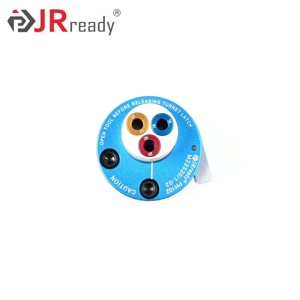 Testa a torretta JRready PH102 M22520/1-02 per pin/prese MIL serie M38999 da utilizzare con crimpatrice JRD-ASF1 M22520/1-01