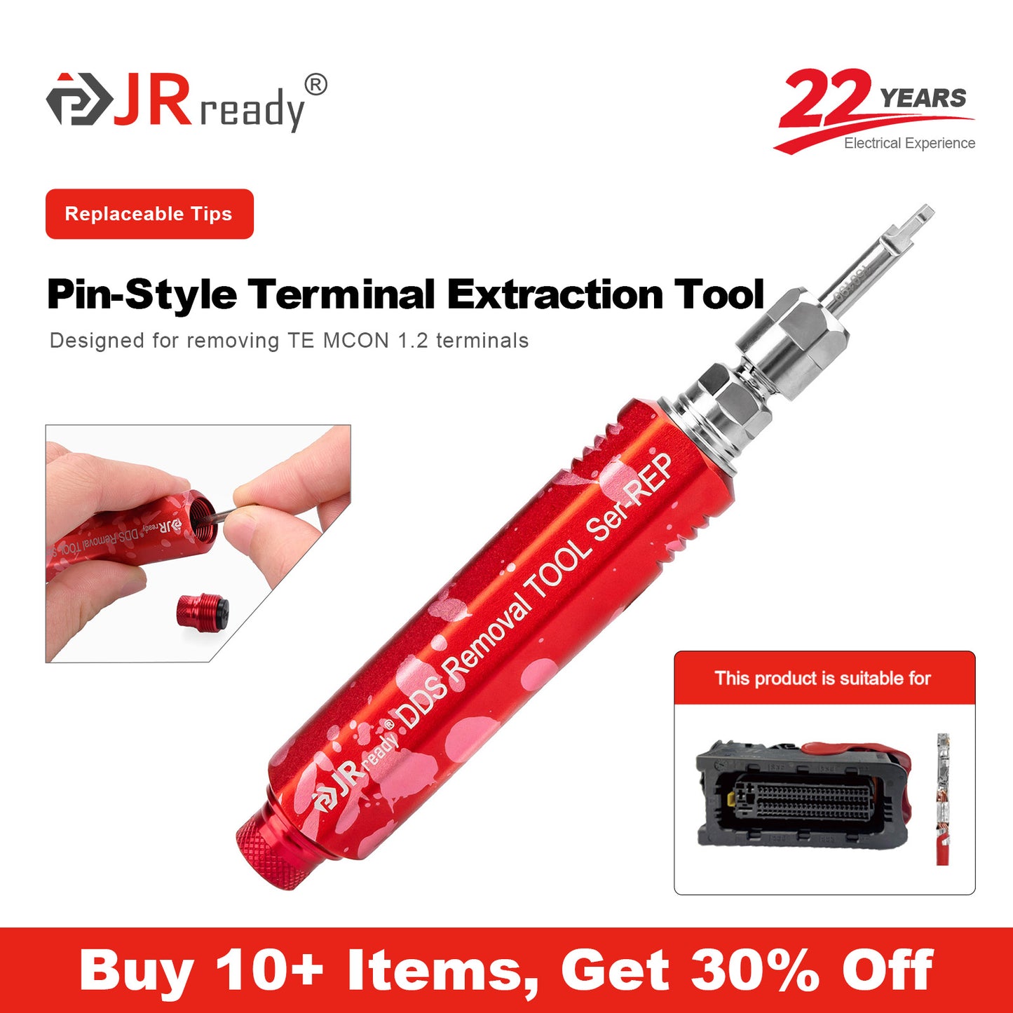 JRready JRDDS-N150190-01/ JRDDS-N150190-03 Extraction Tool for TE MCON 1.2 Connector Terminals