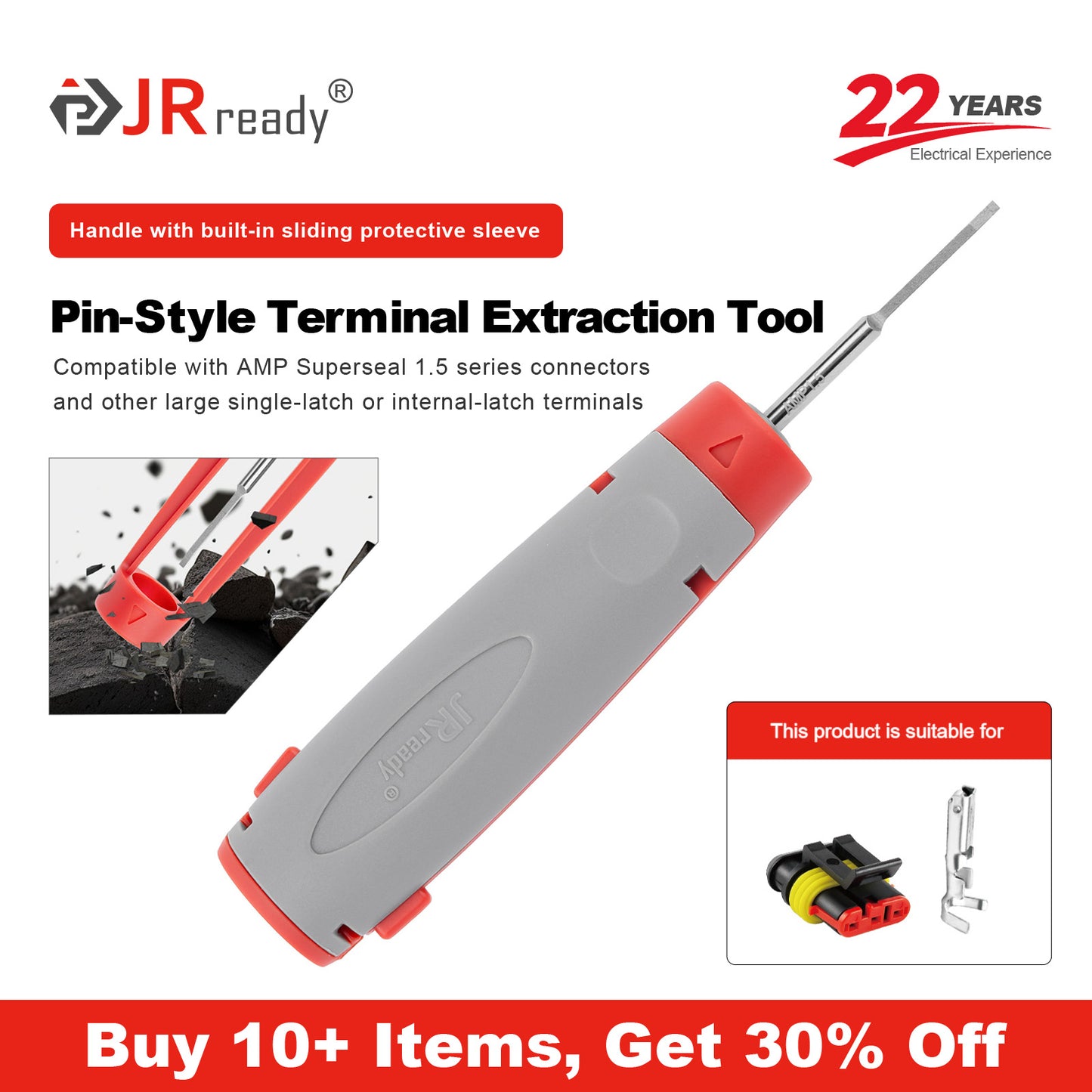 JRready JRconDRK-AMP1.5 Pin Extraction Tool for AMP SUPERSEAL 1.5 series connectors