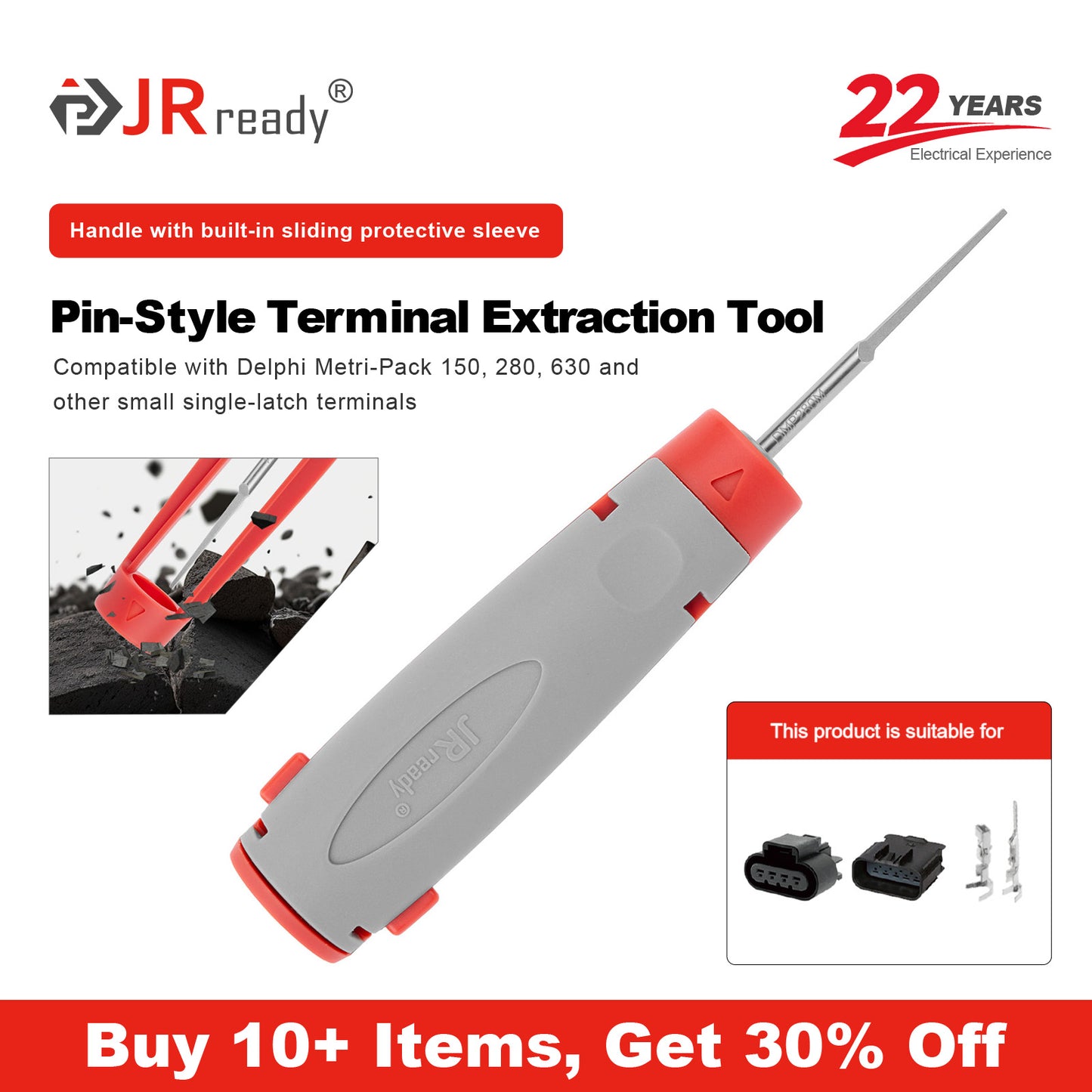 JRready JRconDRK-DMP280M Extraktionswerkzeug für Delphi Metri-Pack 150/280/630 und andere kleine Einzelfederklemmen