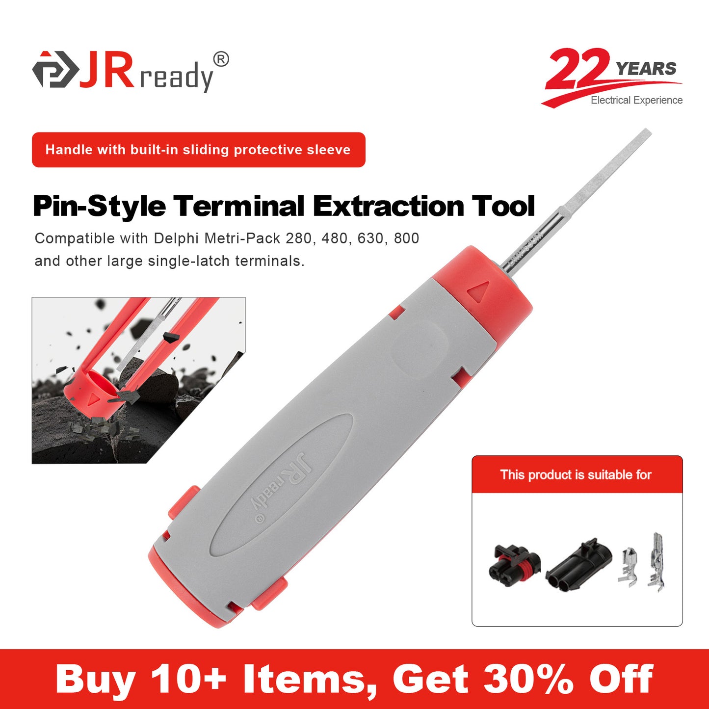 JRready JRconDRK-DMP630M Pin Extraction Tool for Delphi Metri-Pack 280,480,630,800 and other large single spring terminals