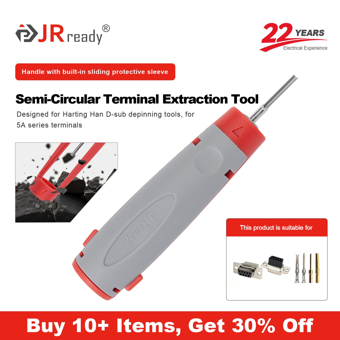 JRready JRconDRK-D sub Pin Extraction Tool for 5A terminals of Harting Han D-sub series connectors