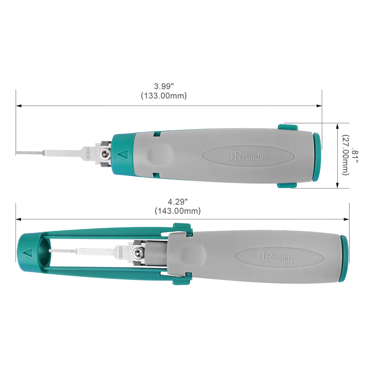 JRready JRconDRK-N135060R Einzelstift-Anschluss-Extraktionswerkzeug für 0,6 mm breite Flachsteckverbinder mit Sekundärschlitz und chinesische Kfz-Steckverbinder der Serie DJ0.7.