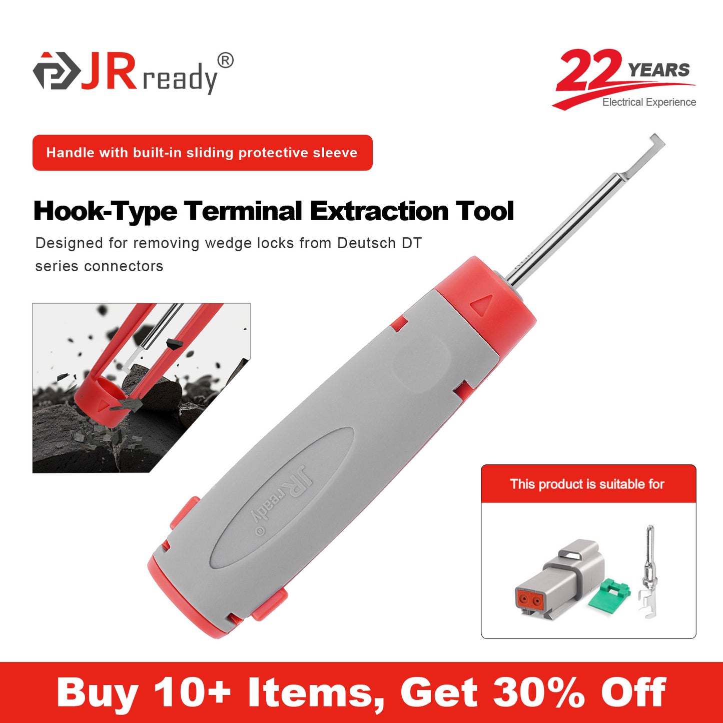 JRready JRconDRK-RT1H Pin Extraction Tool for Removing DEUTSCH DT DTP DTM series Wedge Locks