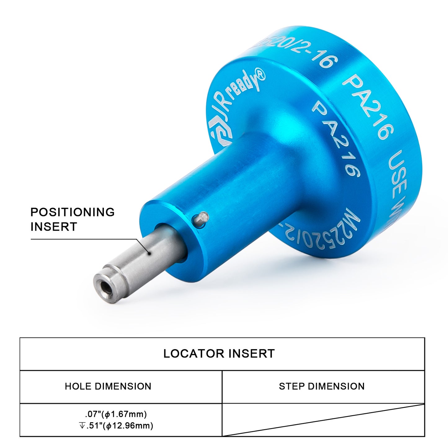 JRready K339 / PA216 (M22520/2-16) Positionierer für Steckverbinder MIL-C-81511 SERIE 3 Kontakt M39029/17-172,M39029/17-171