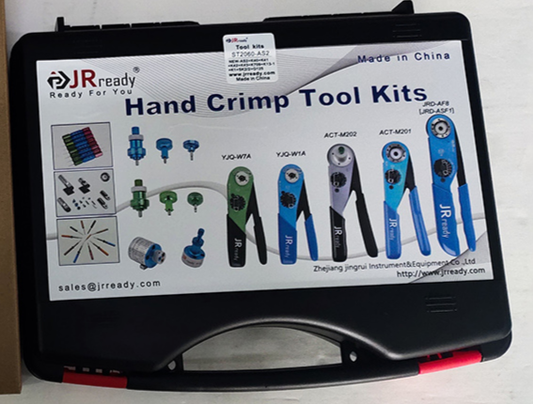 JRready ST2060-AS2: NEW-AS2 (Small 615717 M22520/2-01) Crimp Tool + 7 M22520/2 Positioners & Universal Positioner + G125 M22520/3-1 Gage 20-32AWG Wire Crimper Tool