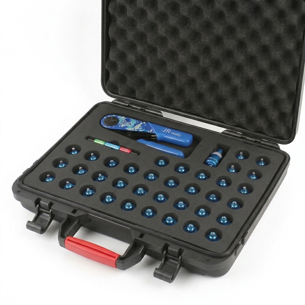 JRready Crimp Kit ST2119-AS2-1: NEW-AS2 (615717 M22520/2-01) Wire Crimpers, Indent Crimper & 36 K series Positioners & P-W1 Universal Positioner + G125 Go-nogo Gage for 20-32 AWG
