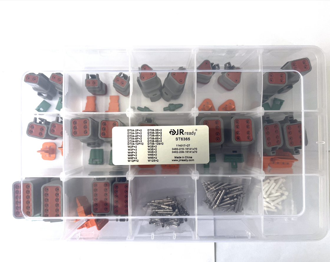 JRready ST6365 DT-Steckverbinder-Set: DT 2 3 4 6 8 12-polige Steckverbinder, 2 Paare mit festen Kontakten 