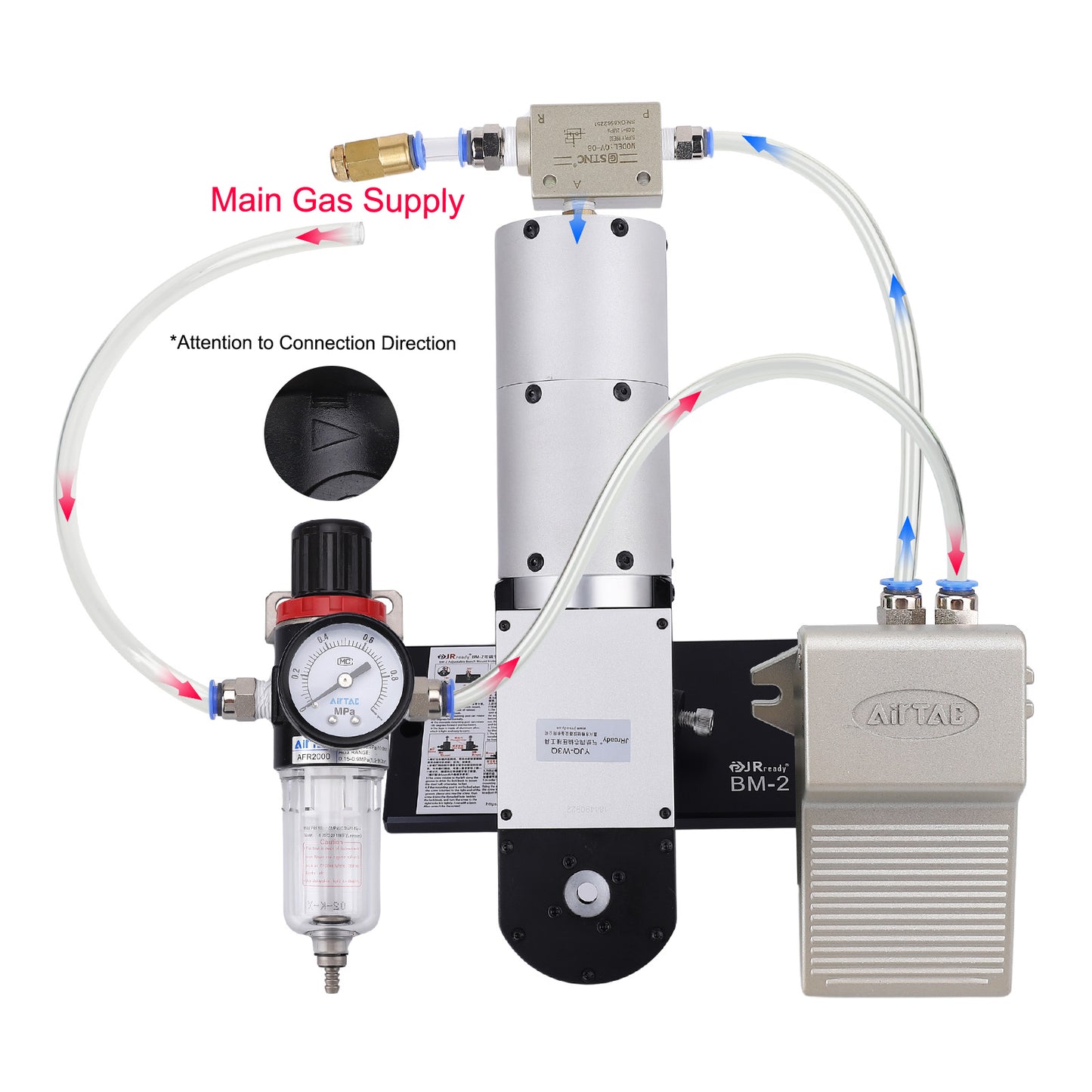 Kit di utensili per crimpatura pneumatici ST4030: utensile per crimpatura pneumatico a media corrente YJQ-W3Q WA27-309-2C e posizionatore regolabile UF3-C001 8-18 AWG 