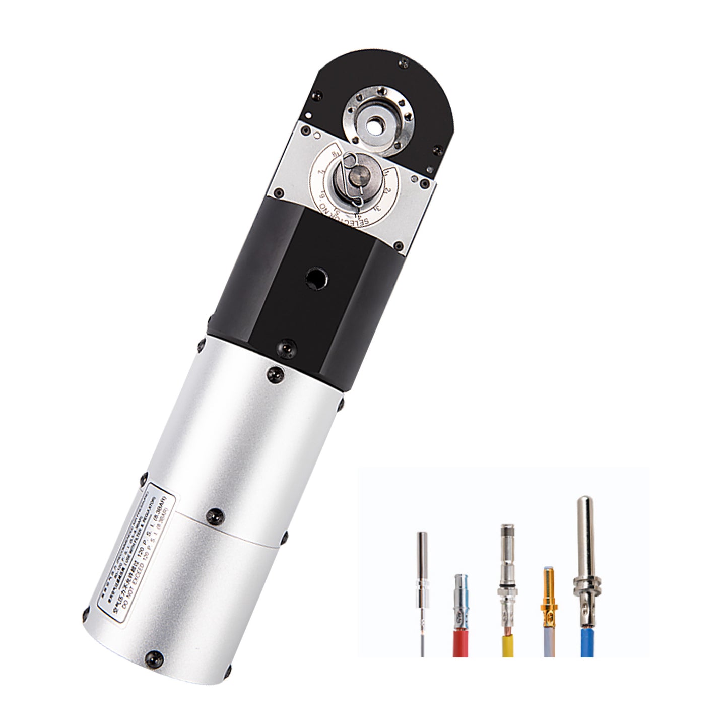 Kit di utensili per crimpatura pneumatici ST4030: utensile per crimpatura pneumatico a media corrente YJQ-W3Q WA27-309-2C e posizionatore regolabile UF3-C001 8-18 AWG 