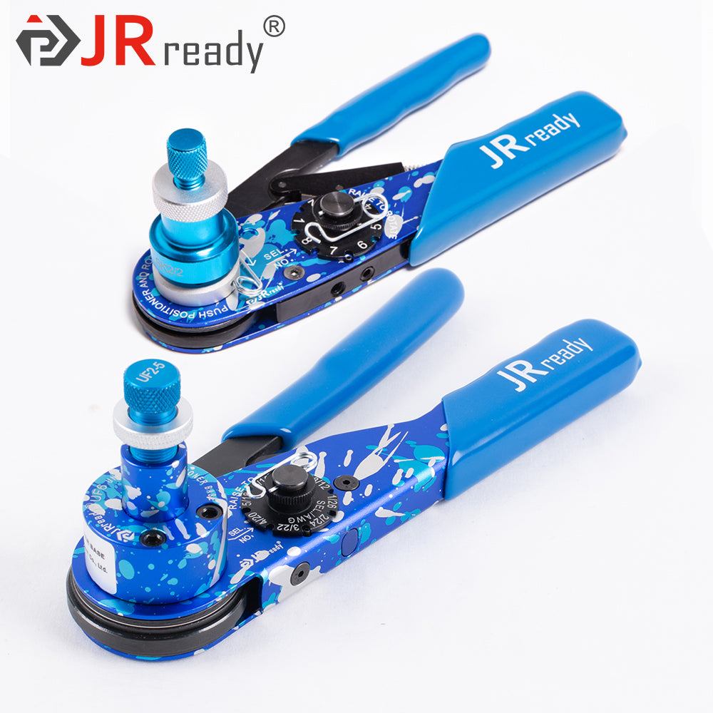 JRready ST2138 Werkzeugset: NEW-AS2 Crimpzange (M22520/2-01 20-32 AWG) + Universalpositionierer &amp; NEW-AS1 Crimpzange (M22520/1-01 12-26 AWG) + UF6-UF2-5 Positionierer