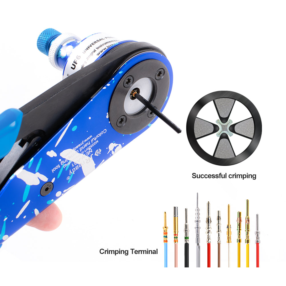 JRready NEW-AS1 (Kleine Größe M22520/1-01) Camouflage-blaue Crimpzange mit Einkerbung 12-26AWG 