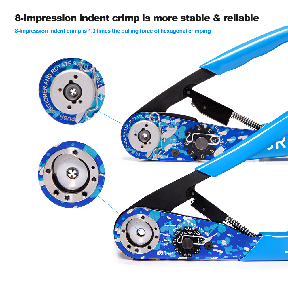 JRready ST2138 Werkzeugset: NEW-AS2 Crimpzange (M22520/2-01 20-32 AWG) + Universalpositionierer &amp; NEW-AS1 Crimpzange (M22520/1-01 12-26 AWG) + UF6-UF2-5 Positionierer