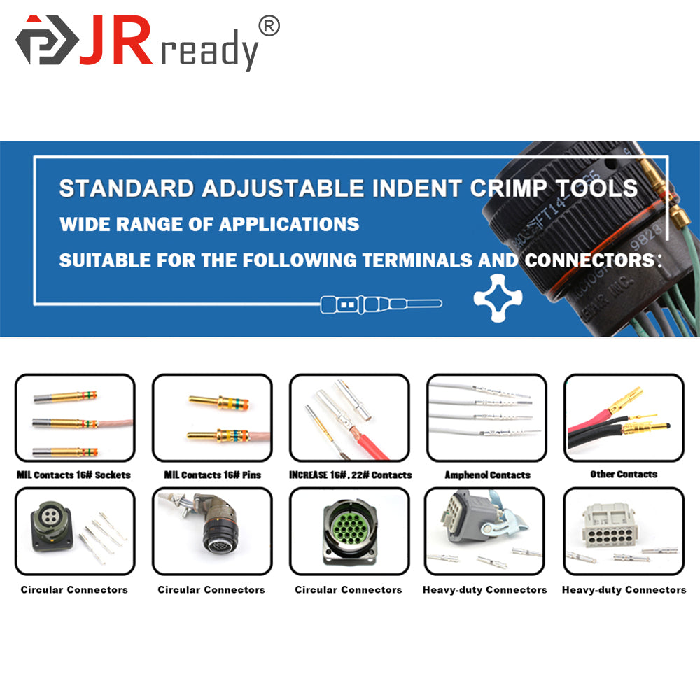 JRready ST2144 CRIMP TOOL KIT: NEW-AS1 CRIMP TOOL(M22520/1-01 Equivalent)+UF6-UF2-5 POSITIONER(M22520/1-05 Equivalent) 12-26 AWG