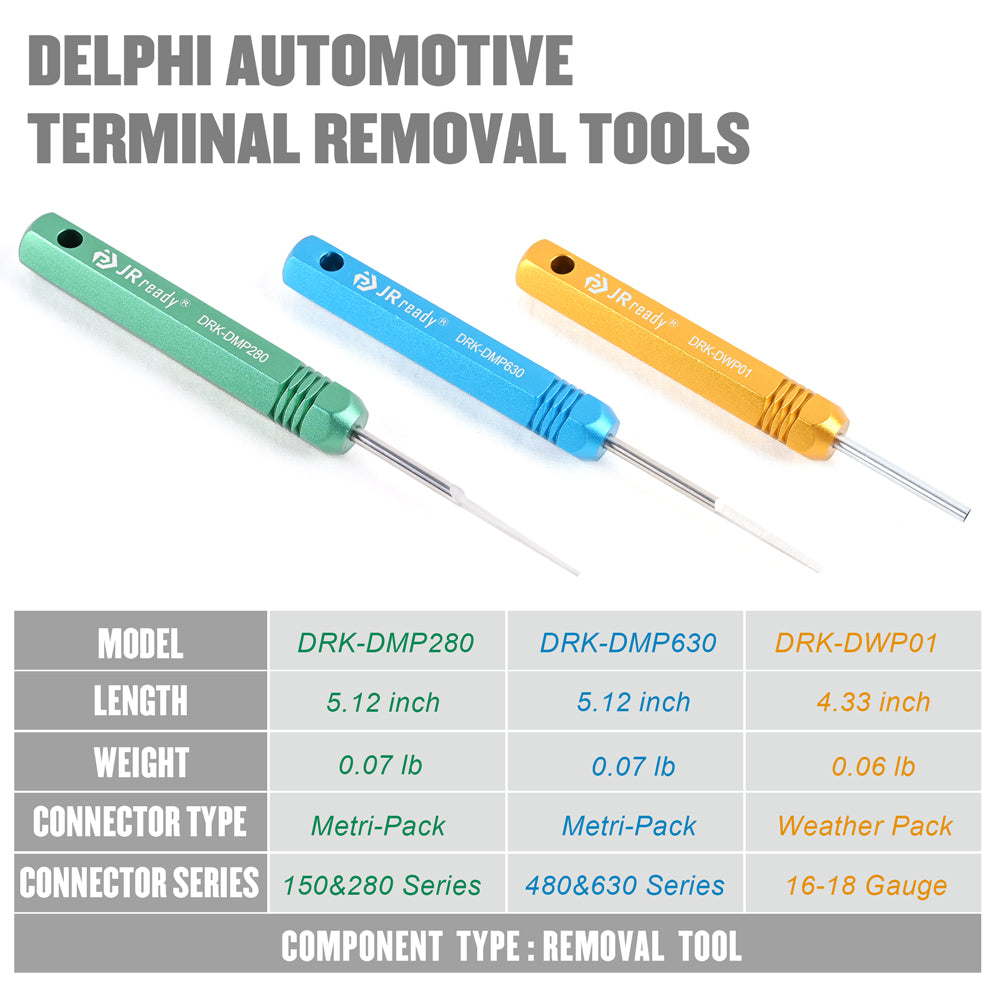 JRready Terminal Removal Tool Kit (ST5211) for Delphi Weather-Pack & Metri-Pack - Professional Pin Extraction Set