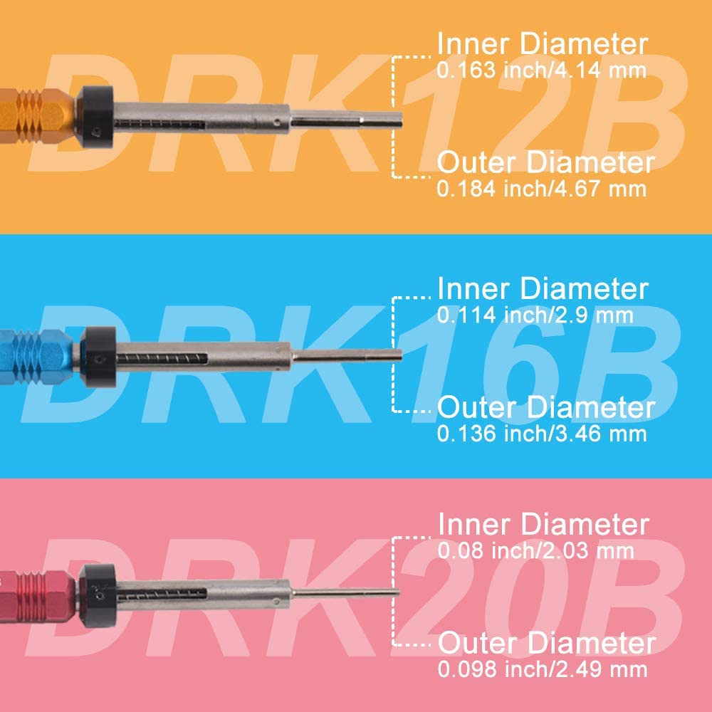 JRready ST5142 M81969 Pin Extractor Tool Removal & Installing Tool Kit: DRK12B DRK16B DRK20B Extraction Tool & DAK12B DAK16B DAK20B Insertion Tool
