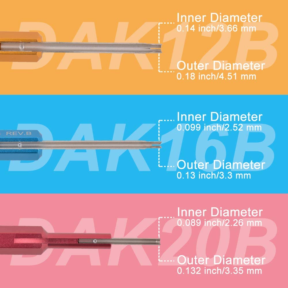 JRready ST5142 M81969 Pin Extractor Tool Removal & Installing Tool Kit: DRK12B DRK16B DRK20B Extraction Tool & DAK12B DAK16B DAK20B Insertion Tool