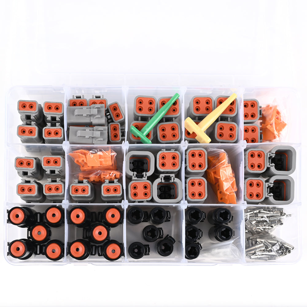 JRready ST6292 DTP Connector Kit 2 4 Pin & DTHD 1 Pin Automotive Quick Wire Connectors, Size 12 Solid Contacts, 12-14AWG, 25A 14 Gauge Wire Connectors