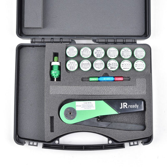 JRready ST1049: YJQ-W7A(M22520/7-01) Crimper + 13 86 Series Positioners + G145 Gage(M22520/3-3) Maintenance Kit For Electrical Connectors and Wiring Systems Cable Crimping Tool
