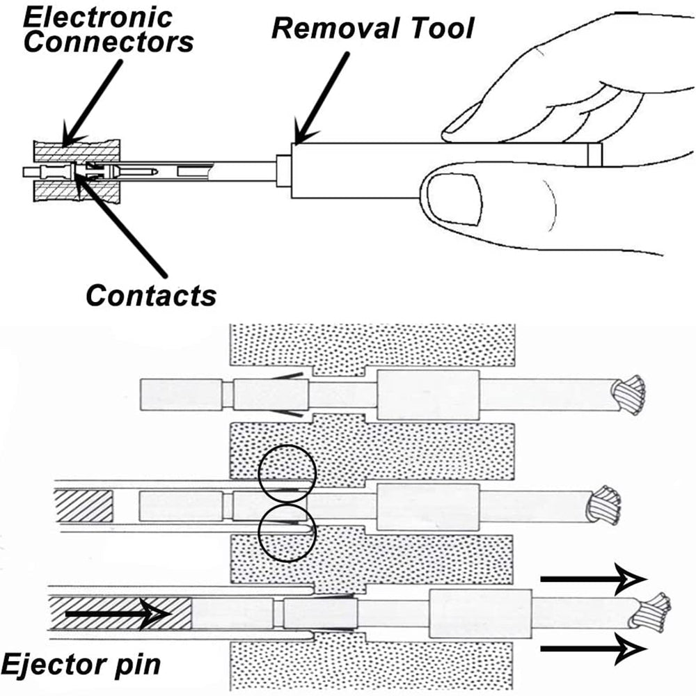 JRready DRK12B M81969 19-02/ DRK16B M81969 19-01/ DRK20B M81969 17-03 Removal Tools Designing Refers to M81969 Applied to Remove Contacts