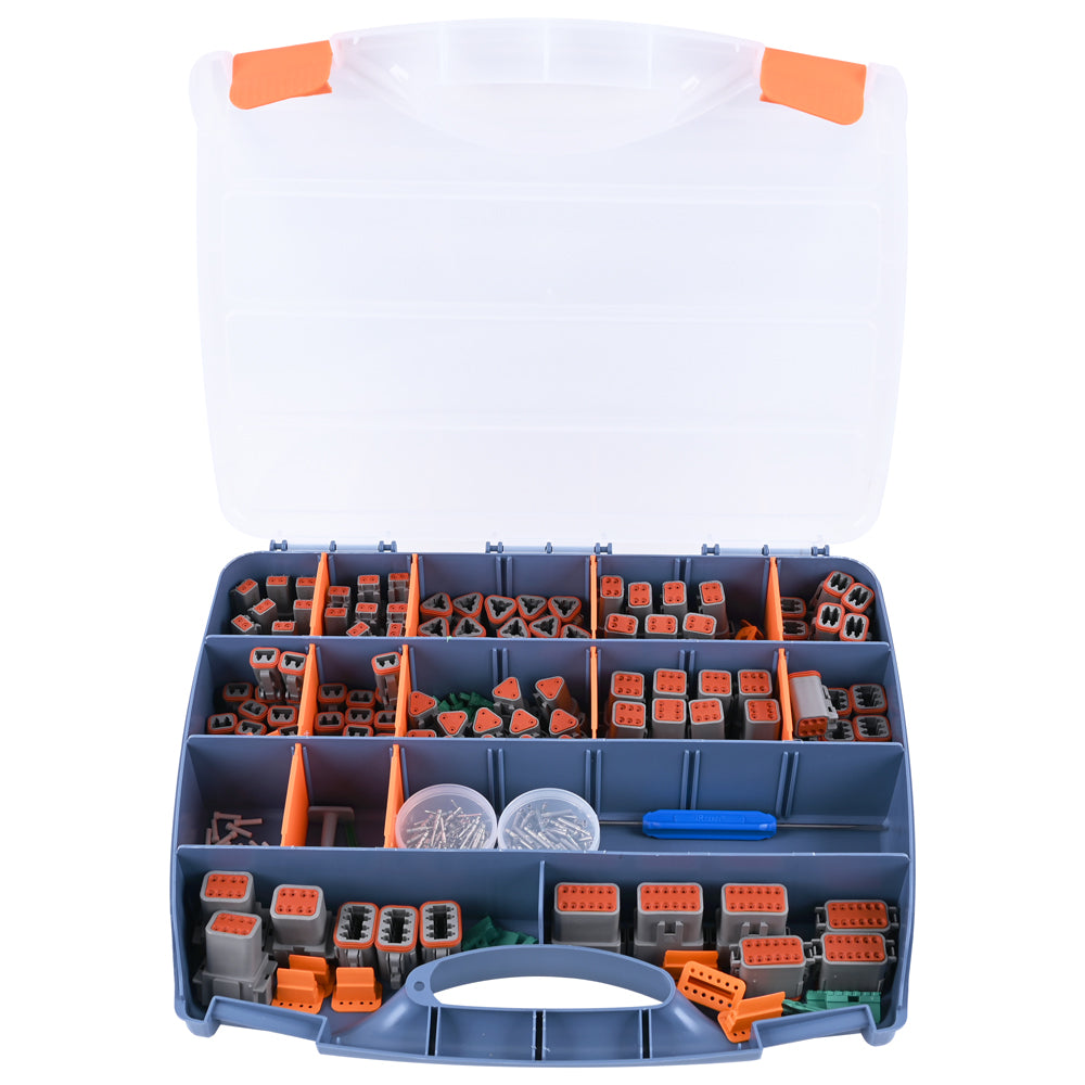 JRready ST6234 699 PCS DT Connector Kit, 2 3 4 6 8 12 Pin Waterproof Electric Connectors for Wiring, Solid Contacts Pick Removal Tool for Automotive Repairing Equivalent to Deutsch Connectors