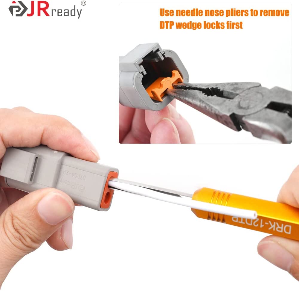 JRready ST5236-DEUTSCH Connector Tool Kit: DRK-12DTP+16DT+20DTM & RT1 Metal Extraction Tools & 8 PCS Plastic Deutsch Pin Removal Tool Kit