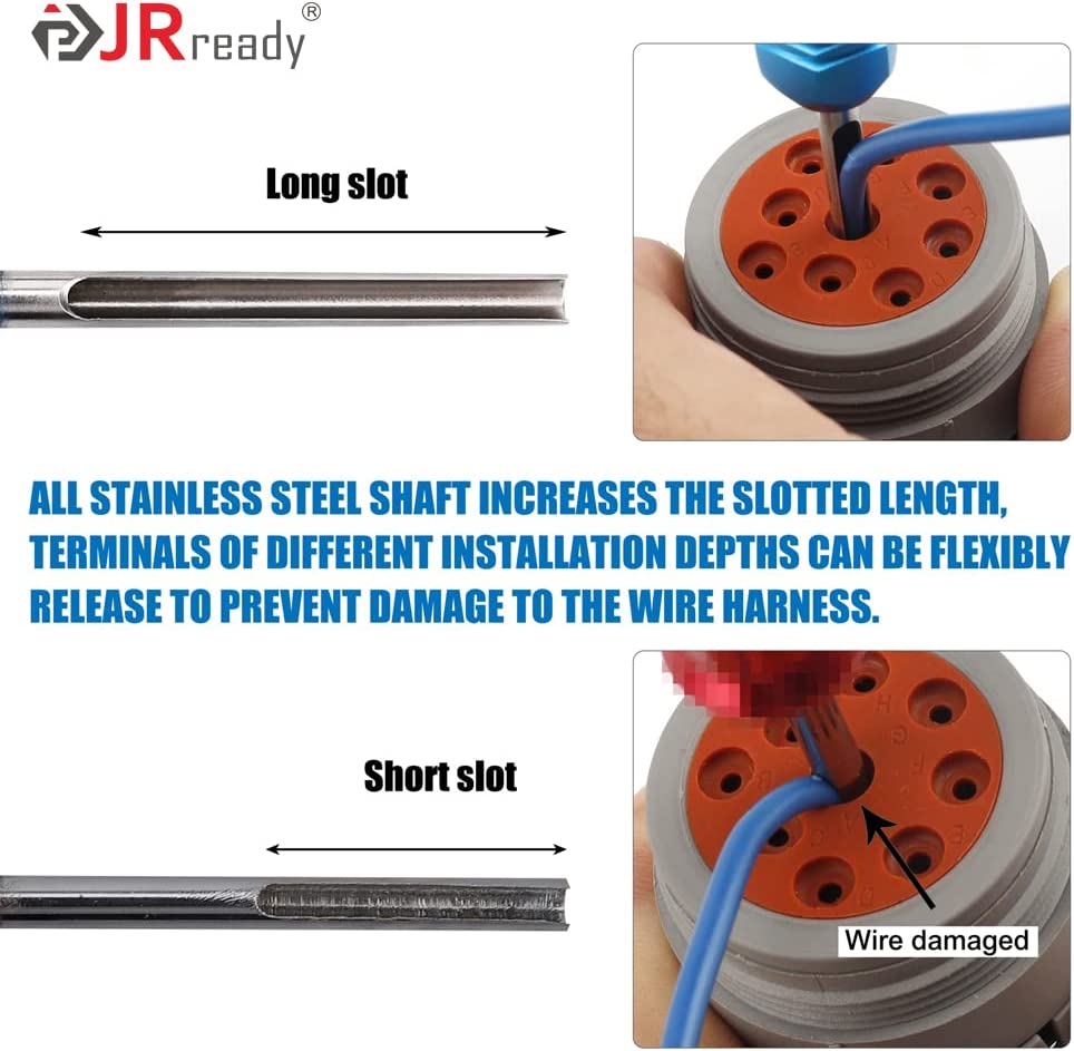 JRready ST5236-DEUTSCH Connector Tool Kit: DRK-12DTP+16DT+20DTM & RT1 Metal Extraction Tools & 8 PCS Plastic Deutsch Pin Removal Tool Kit