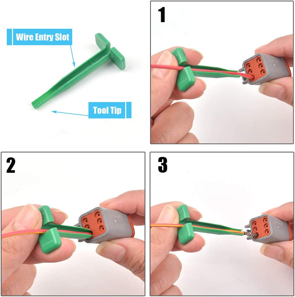 JRready ST5236-DEUTSCH Connector Tool Kit: DRK-12DTP+16DT+20DTM & RT1 Metal Extraction Tools & 8 PCS Plastic Deutsch Pin Removal Tool Kit