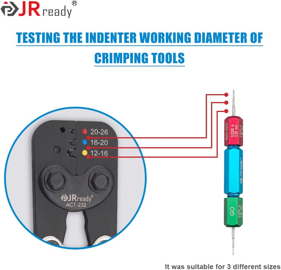 JRready ACT-232 (M22520/37-01 AD-1377) Crimp Tool G411 Gage for M81824 Heat Shrink Splices Butt Connectors 12-26 AWG