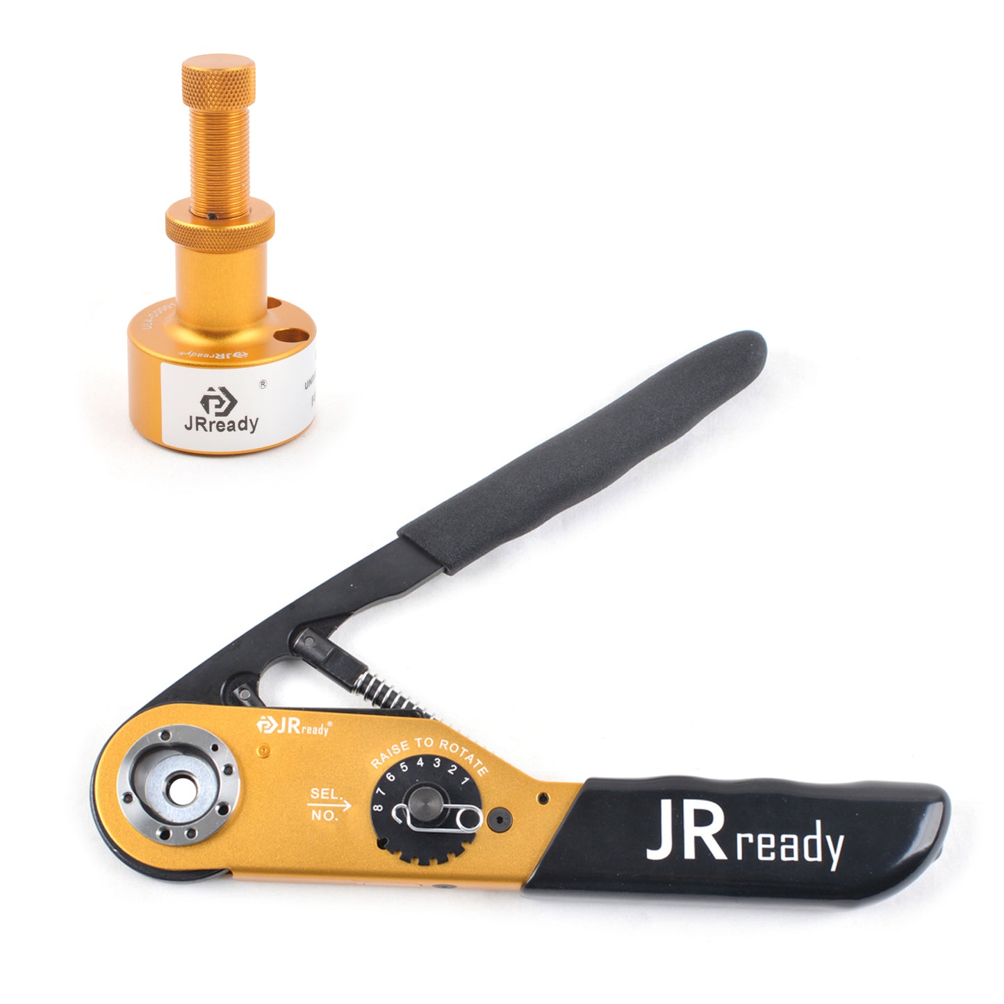 Pinza crimpatrice JRready ACT-M300 6-14AWG (13,3-2,075 mm²) e posizionatore regolabile UF4-C001 (ST2031)