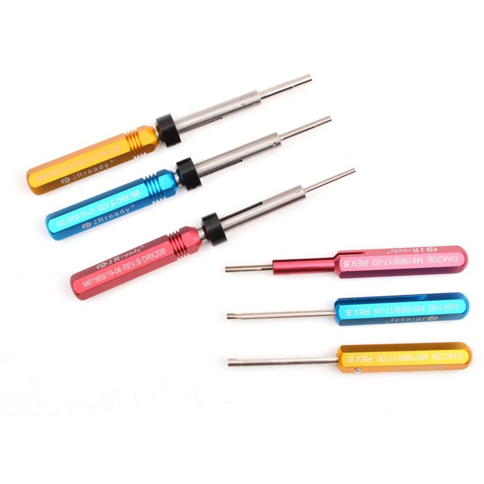JRready ST5142 M81969 Pin Extractor Tool Removal & Installing Tool Kit: DRK12B DRK16B DRK20B Extraction Tool & DAK12B DAK16B DAK20B Insertion Tool