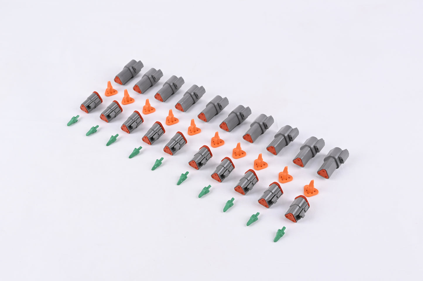 JRready ST6247 DT 3-poliger Steckverbinder, 10er-Set, grauer, wasserdichter elektrischer Drahtverbinder mit festen Kontakten, 14–16 AWG 