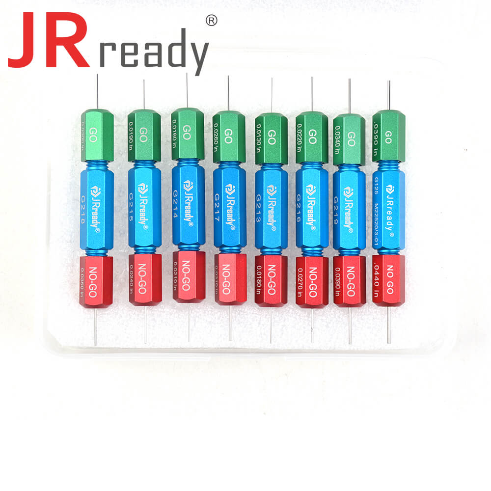 JRready ST5101 Kit: 8 Gut-Ausschuss-Lehren (G213 G214 G215 G216 G217 G218 G219 G125) für Prüfeindringkörper-Arbeitsdurchmesser der Crimpzange YJQ-W1A oder YJQ-W1Q 