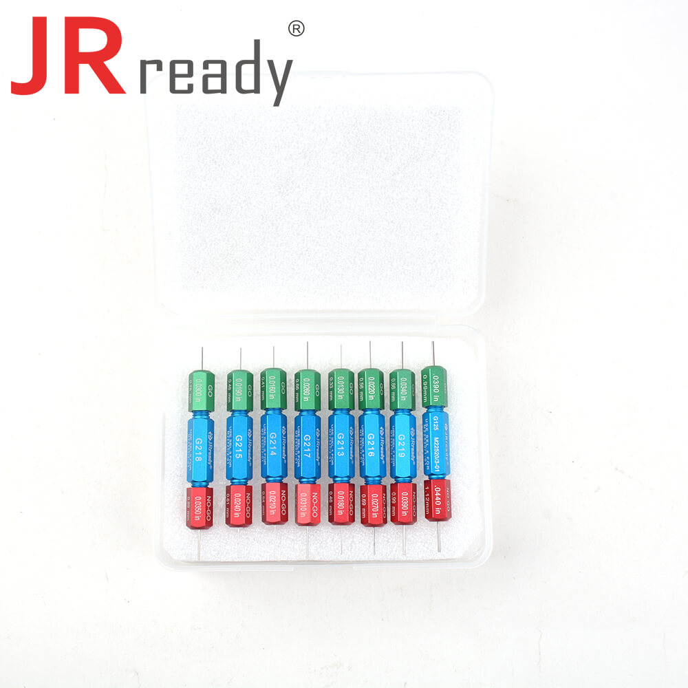 JRready ST5101 Kit: 8 Gut-Ausschuss-Lehren (G213 G214 G215 G216 G217 G218 G219 G125) für Prüfeindringkörper-Arbeitsdurchmesser der Crimpzange YJQ-W1A oder YJQ-W1Q 