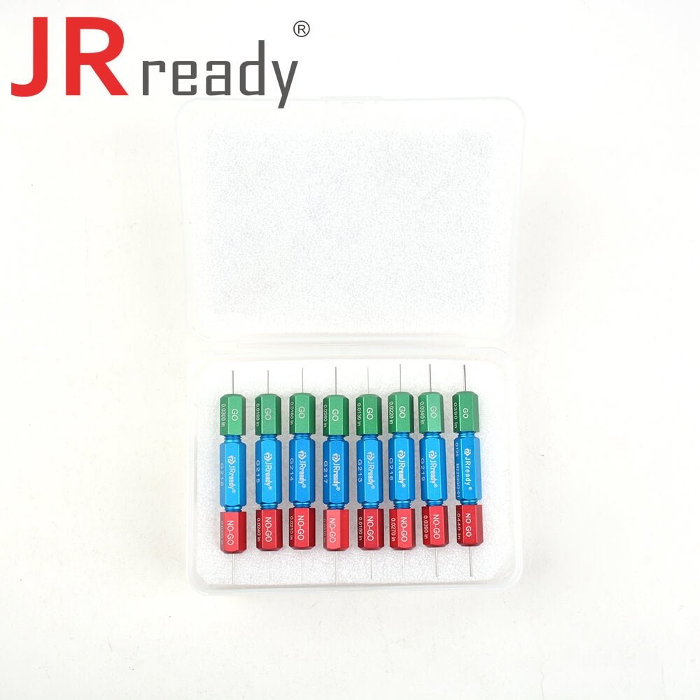 JRready ST5101 Kit: 8 Gut-Ausschuss-Lehren (G213 G214 G215 G216 G217 G218 G219 G125) für Prüfeindringkörper-Arbeitsdurchmesser der Crimpzange YJQ-W1A oder YJQ-W1Q 