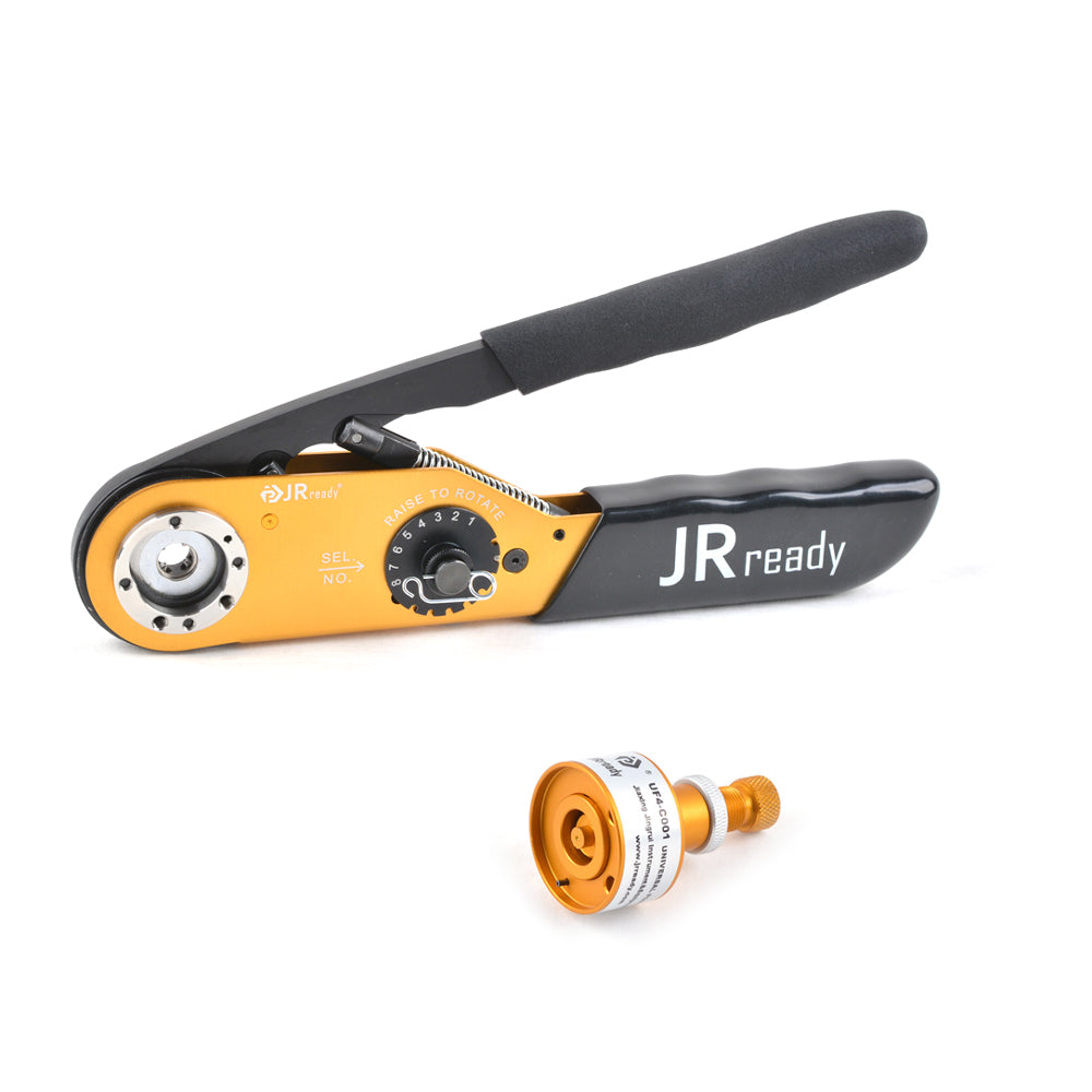 Pinza crimpatrice JRready ACT-M300 6-14AWG (13,3-2,075 mm²) e posizionatore regolabile UF4-C001 (ST2031)