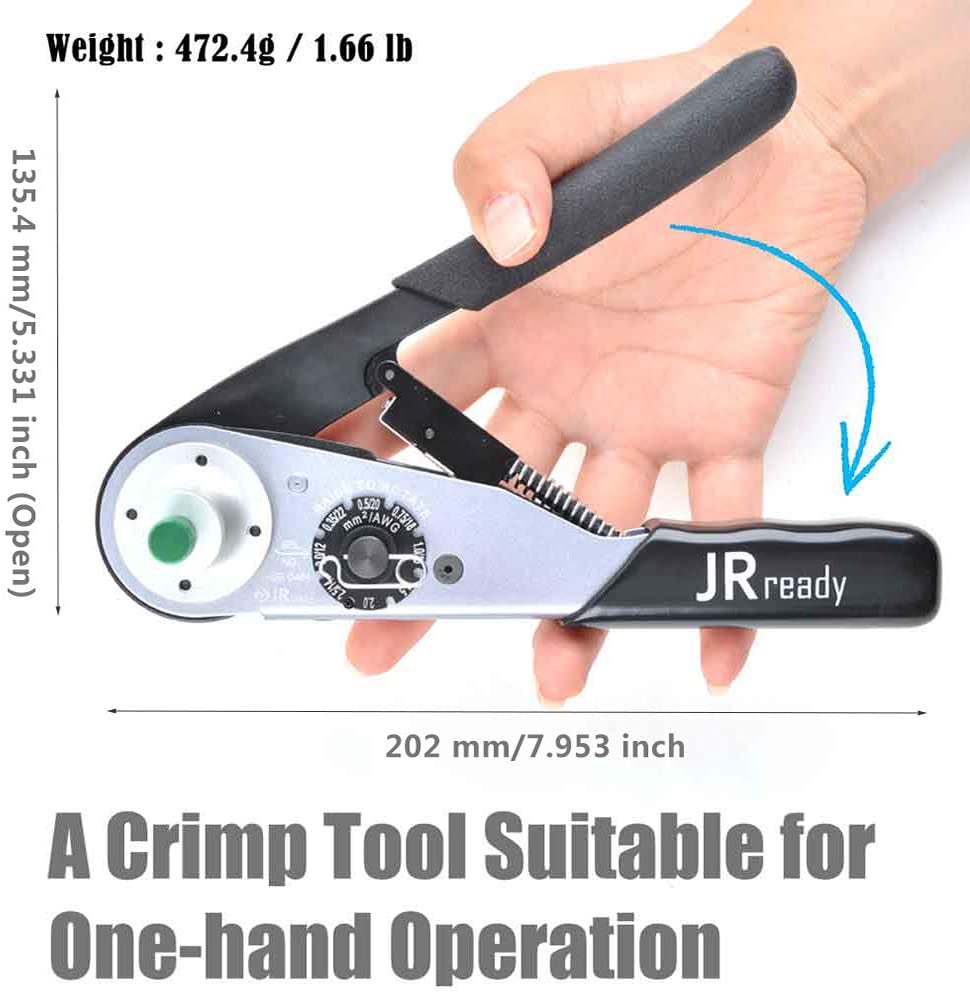 JRready ST6146 DT Steckverbinder-Set, 2-12-polig, 368-teilig, Steckverbinder/Massivkontakte/Crimpzange ACT-M202 für 12-22AWG
