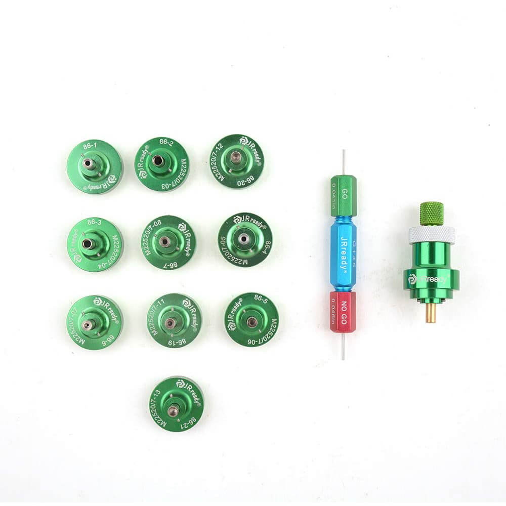 Kit posizionatori JRready ST5133: posizionatori 86-1 86-2 86-3 86-4 86-5 86-6 86-7 86-19 86-20 86-21 86-37 e calibro G145 compatibili con la pinza crimpatrice YJQ-W7A 