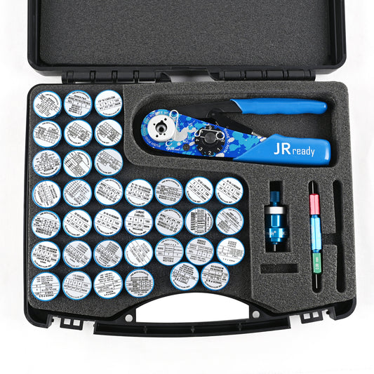 JRready Crimp Kit ST2119-AS2-1: NEW-AS2 (615717 M22520/2-01) Wire Crimpers, Indent Crimper & 36 K series Positioners & P-W1 Universal Positioner + G125 Go-nogo Gage for 20-32 AWG