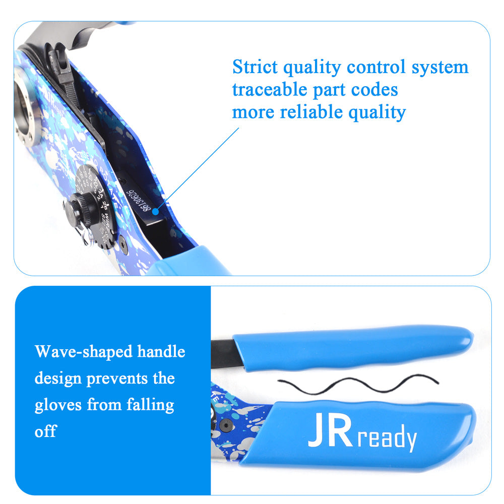 JRready NEW-ASF1 Kabelcrimpzange mit farbigem Design (entspricht M22520/1-01 JRD-ASF1) 12-26AWG